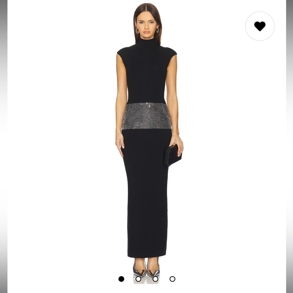 Retrofete Leontine Embellished Dress in Black & Silver XS